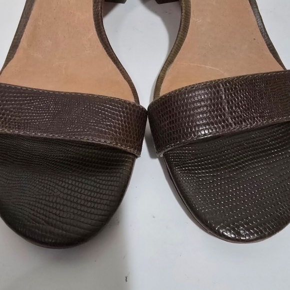 Madewell Simple Mid-Heel Sandals in Embossed Leather Strappy Summer - Picture 4 of 13